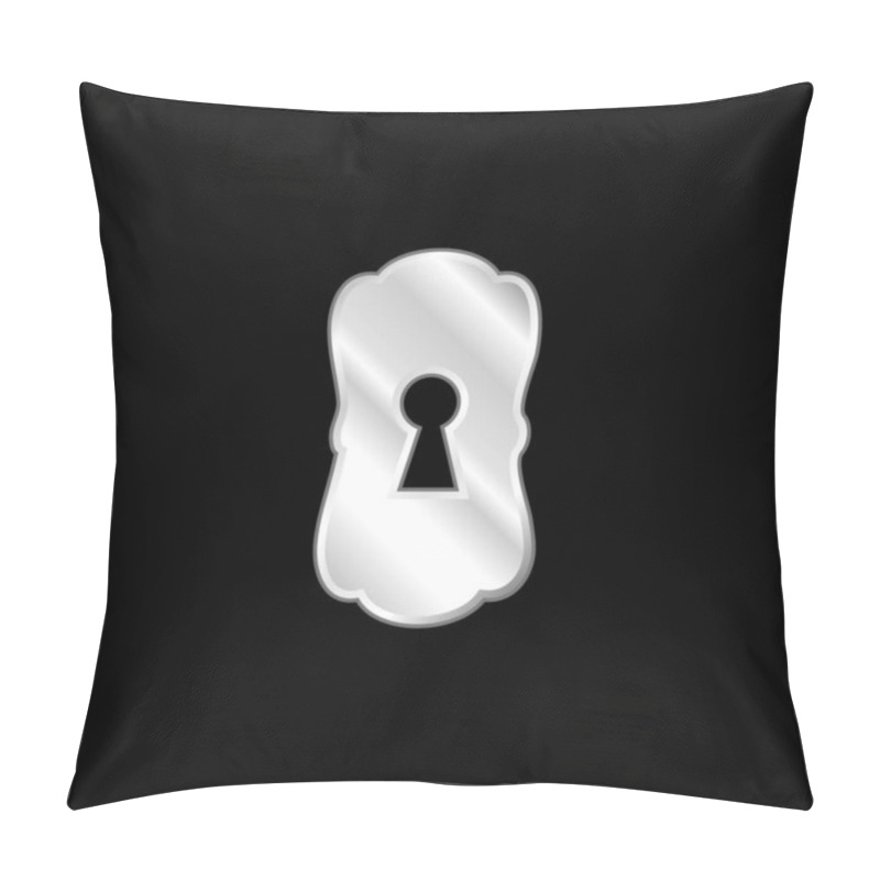 Personality  Big Keyhole Black Shape Silver Plated Metallic Icon Pillow Covers