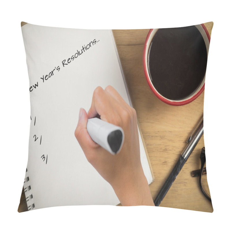 Personality  Composite Image Of New Years Resolutions Pillow Covers