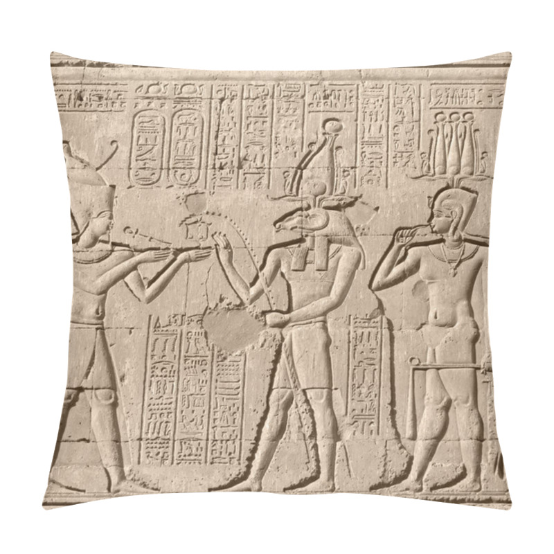 Personality  Ancient Relief At Chnum Temple Pillow Covers