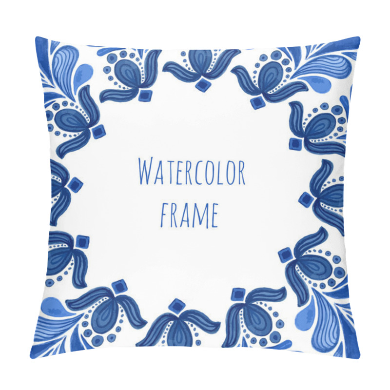 Personality  Blue Traditional Floral Frame Pillow Covers