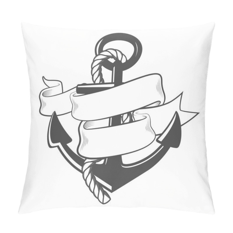 Personality  Nautical Anchor With Rope And Ribbon Pillow Covers