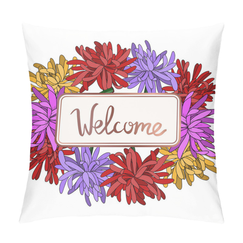 Personality  Vector Chrysanthemum Floral Botanical Flower. Black And White Engraved Ink Art. Frame Border Ornament Square. Pillow Covers