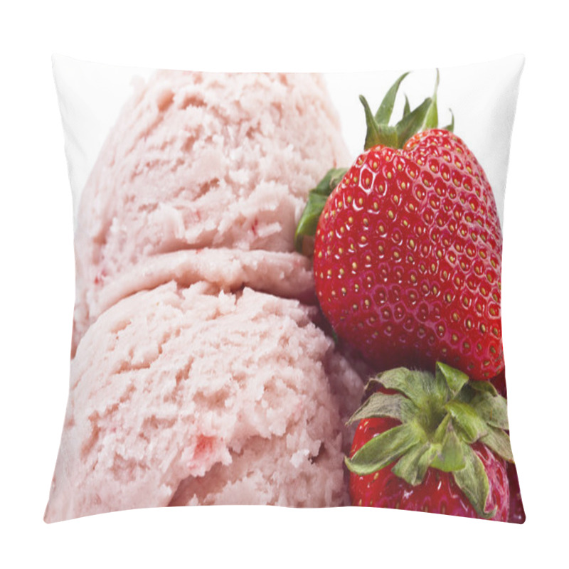 Personality  Closed Up Strawberry Ice Cream With Strawberry Pillow Covers