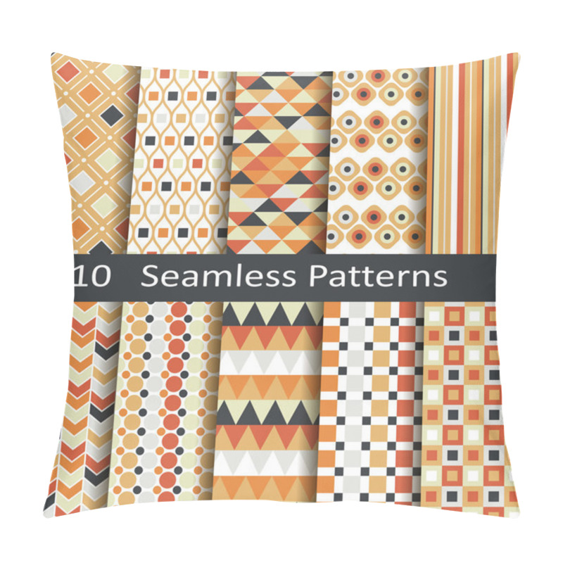 Personality  Set Of Ten Seamless Patterns Pillow Covers