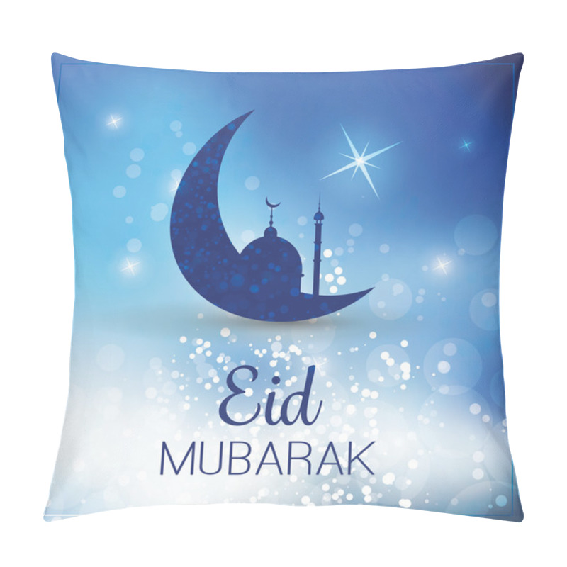 Personality   Eid Mubarak - Moon In The Sky - Greeting Card For Muslim Community Festival  Pillow Covers