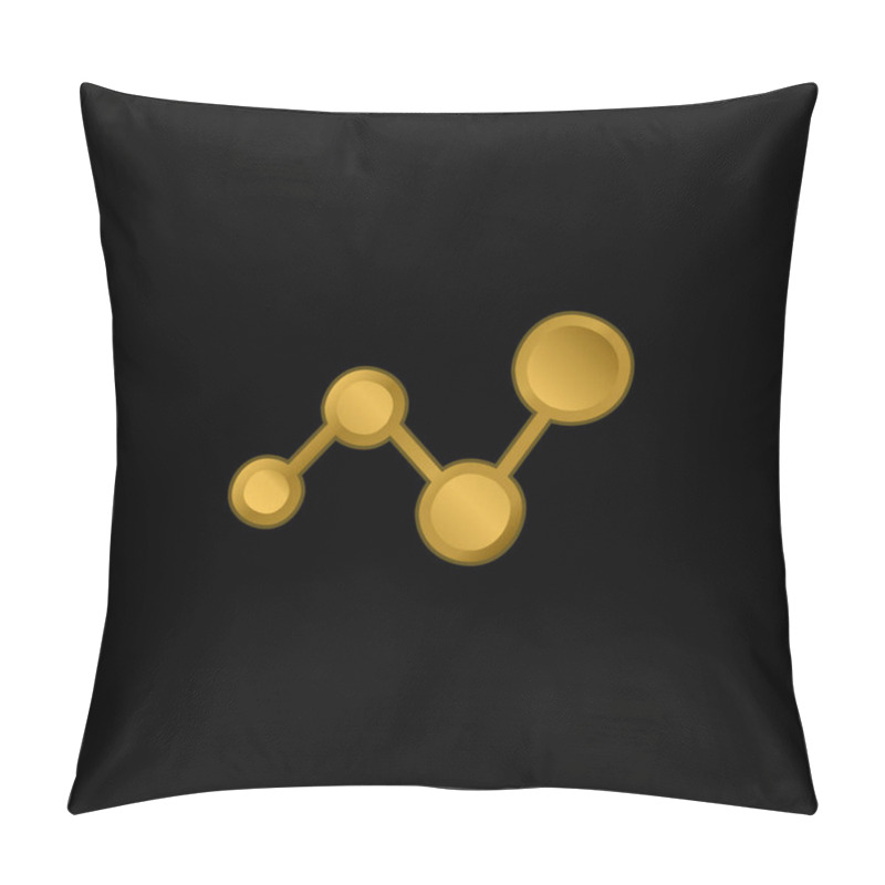 Personality  Analytics Chart Symbol Gold Plated Metalic Icon Or Logo Vector Pillow Covers