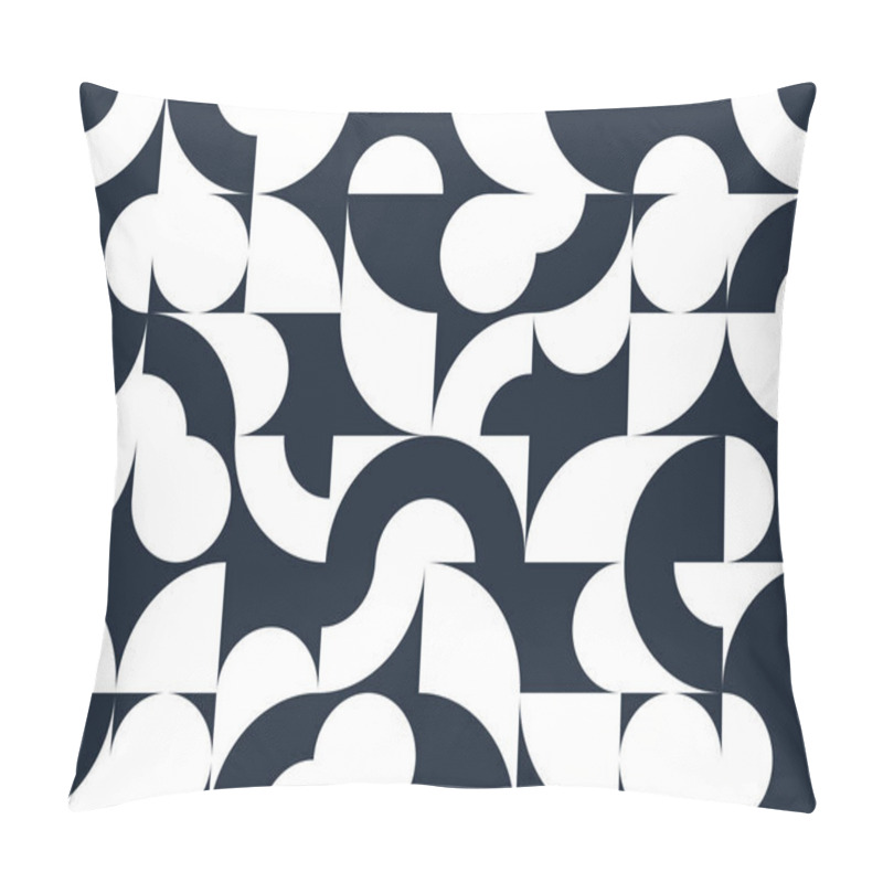 Personality  Seamless Geometric Pattern, Abstract Vector Background For Wallpaper Or Websites Or Wrapping Paper Print Created With Black And White Elements Of Geometry. Pillow Covers