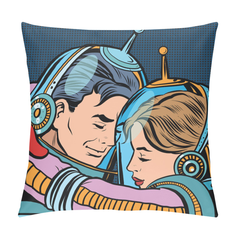 Personality  Retro Love Couple Astronauts Man Woman Pillow Covers