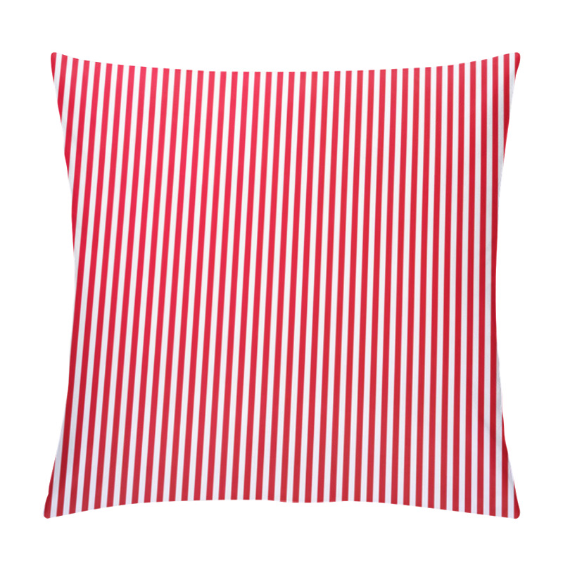 Personality  Top View Of White And Red Striped Surface For Background Pillow Covers