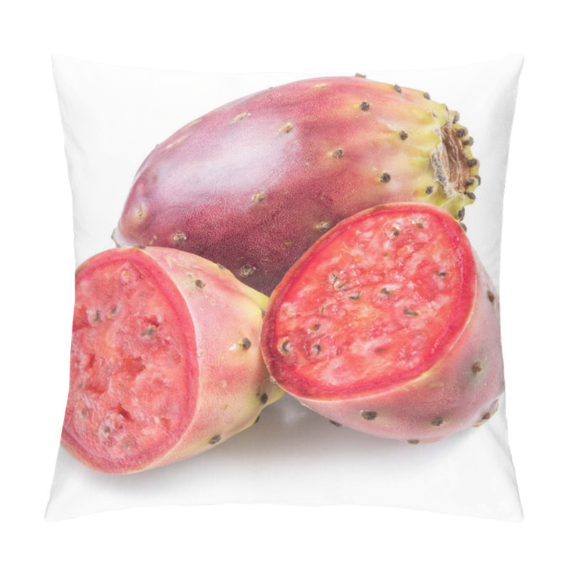 Personality  Opuntia Fruit Or Prickly Pear Fruit On White Background. Close-up. Pillow Covers