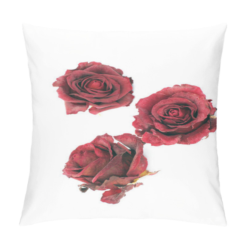 Personality  Dried Roses On A White Background Pillow Covers