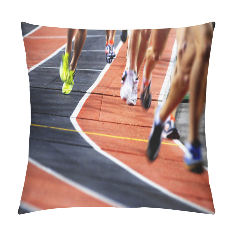 Personality  Running A Race On A Track Sports Competition Pillow Covers