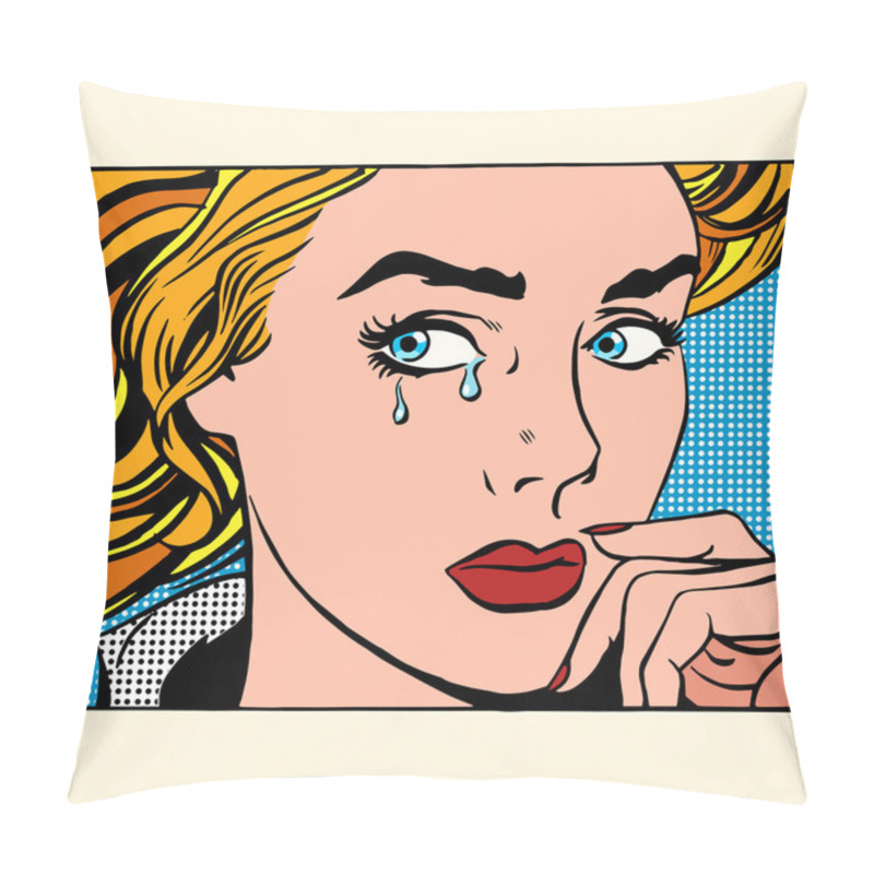 Personality  Girl Crying Woman Face Pillow Covers