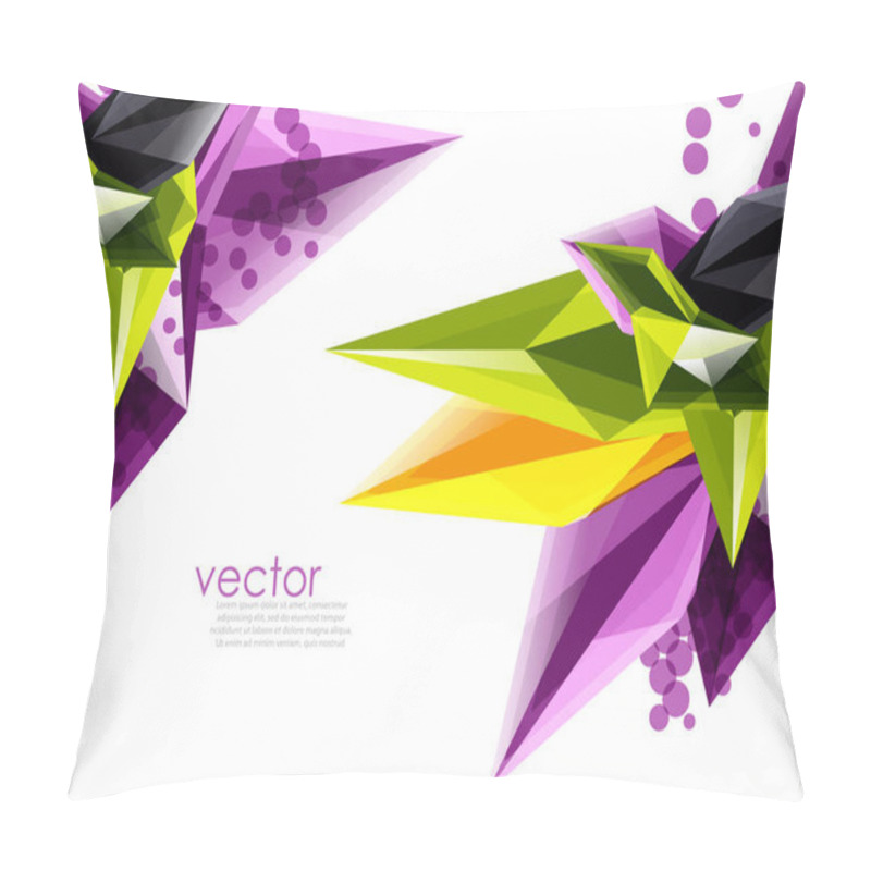 Personality  Color Glass Crystals On White Background, Geometric Abstract Composition With Glass Gemstones And Copyspace, Background Template Pillow Covers