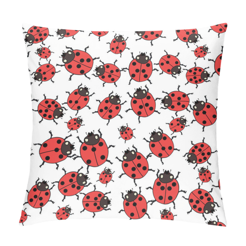 Personality  Seamless Pattern With Ladybugs Vector Pillow Covers