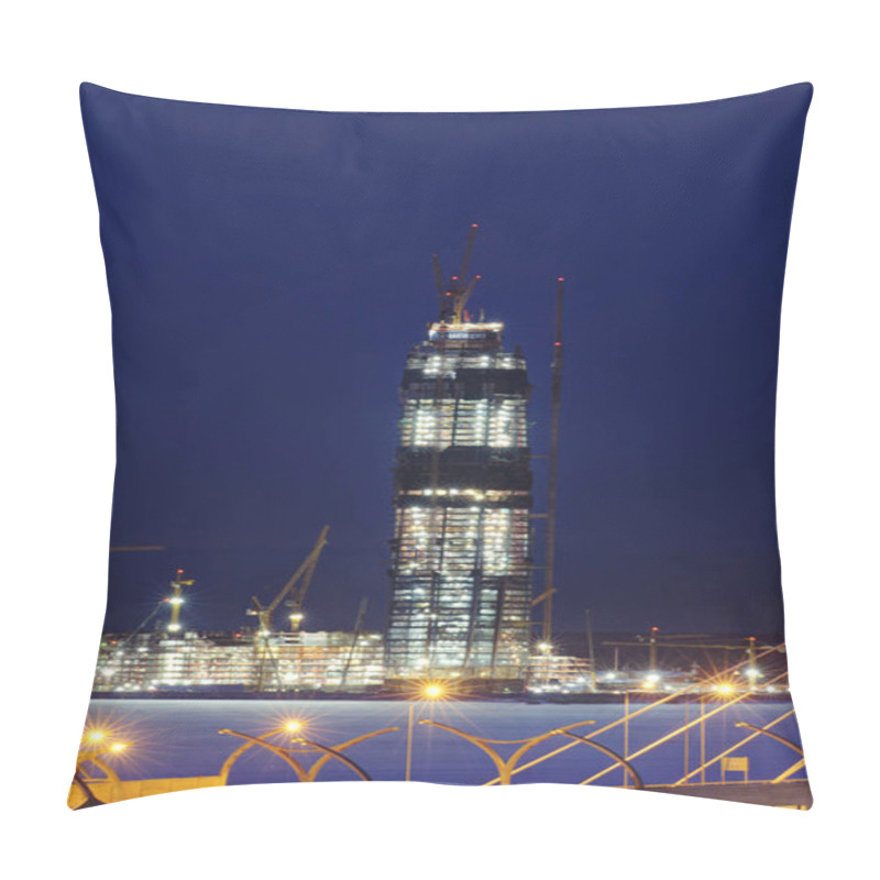 Personality  Under Construction Skyscraper Lakhta Centre, Gazprom Tower, St Petersburg Russia. Pillow Covers