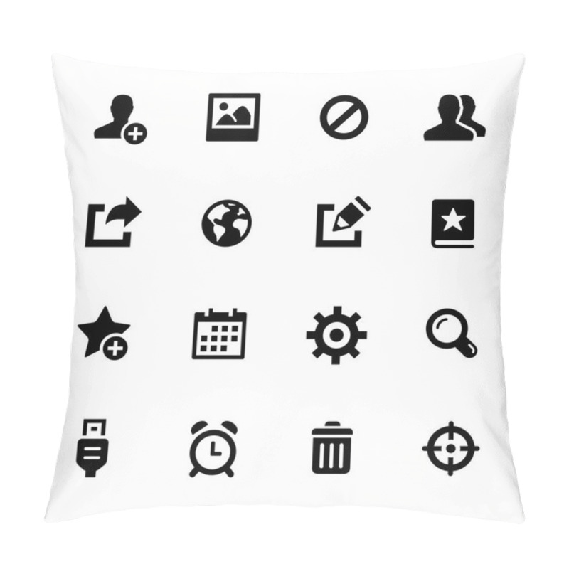 Personality  Communication Icons -- Black Series Pillow Covers