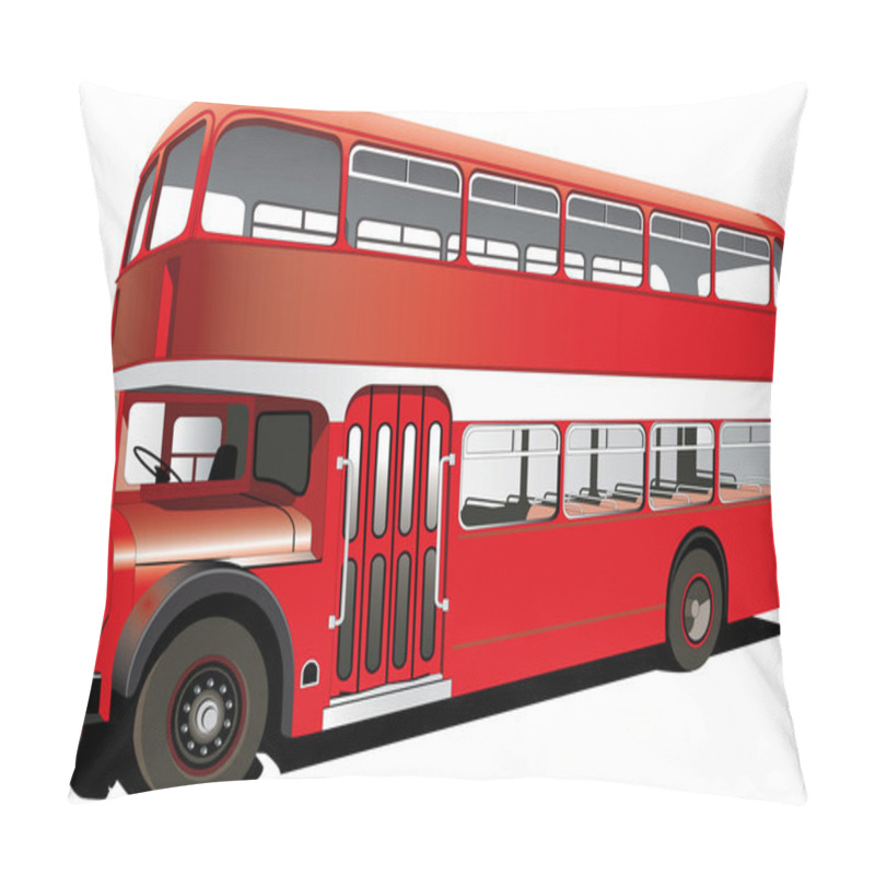 Personality  Red Double Decker Bus Pillow Covers