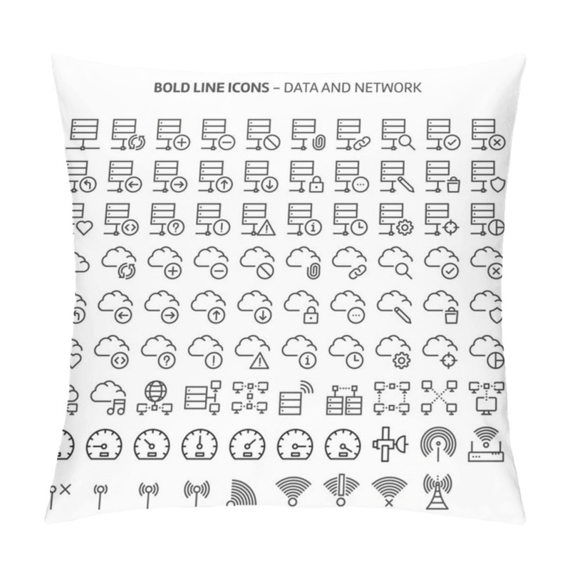 Personality  Data And Network, Bold Line Icons. The Illustrations Are A Vector, Editable Stroke, 48x48 Pixel Perfect Files. Crafted With Precision And Eye For Quality. Pillow Covers