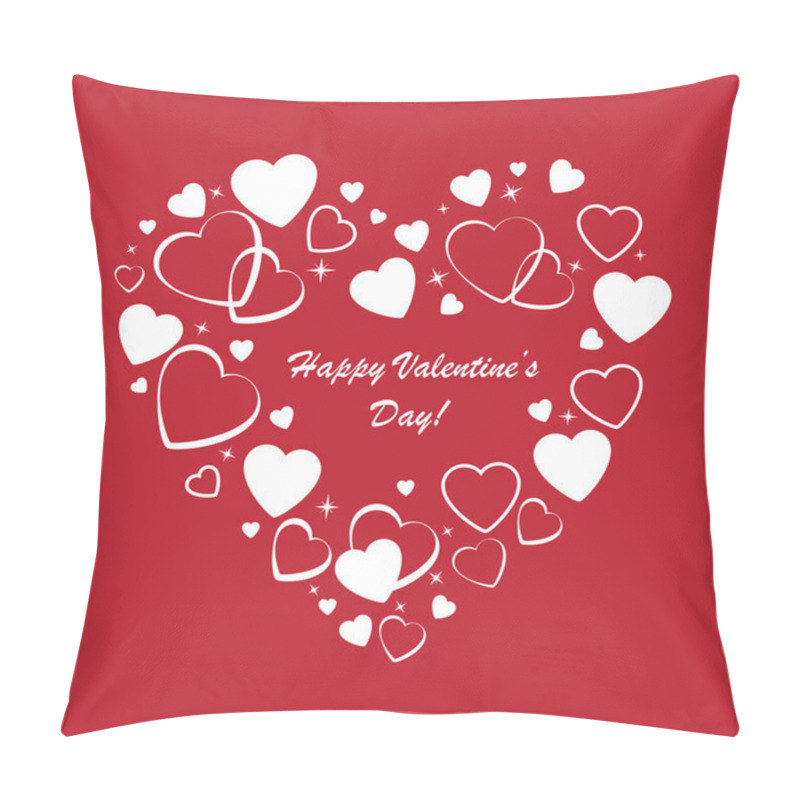 Personality  Valentine's Background With Many White Hearts Pillow Covers