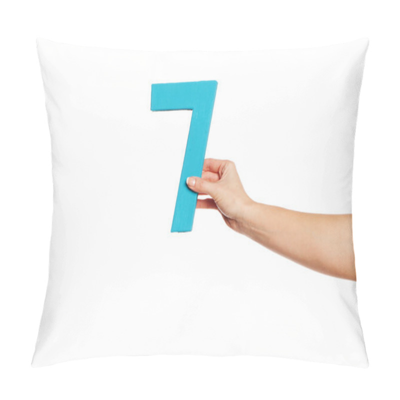 Personality  Hand Holding Up The Number Seven From The Right Pillow Covers