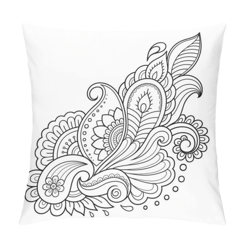 Personality  Henna Tattoo Flower Template In Indian Style. Ethnic Floral Paisley - Lotus. Mehndi Style. Ornamental Pattern In The Oriental Style. Pillow Covers