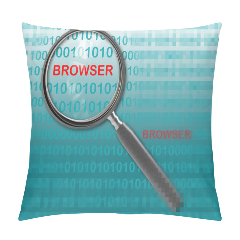 Personality  Close Up Of Magnifying Glass On Browser Pillow Covers