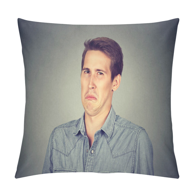 Personality  Portrait Of A Disgusted Man Pillow Covers