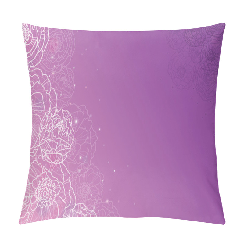 Personality  Purple Glowing Flowers Magical Horizontal Background Pillow Covers