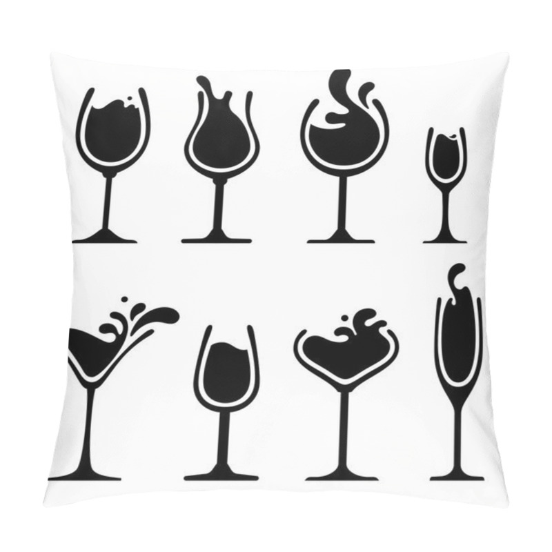 Personality  Silhouette Of Wine Glass With Splash Pillow Covers