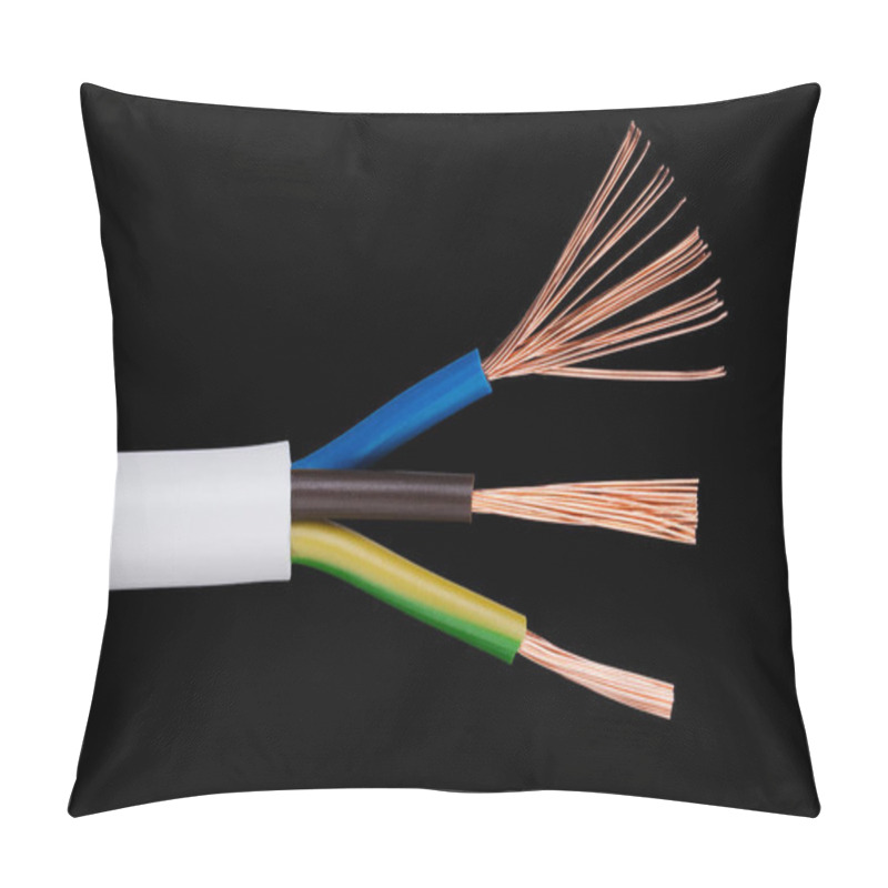 Personality  Electrical Power Cable IEC Standard Over Black Pillow Covers