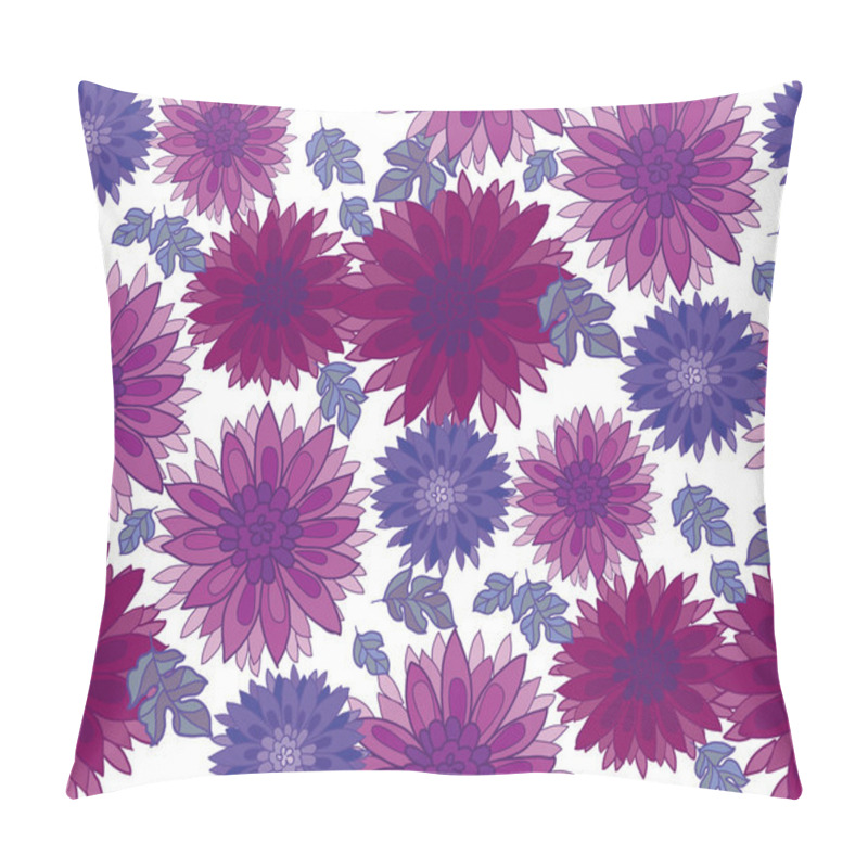 Personality  Chrysanthemum Flower Tile Design Element.  Aster Floral Decorati Pillow Covers