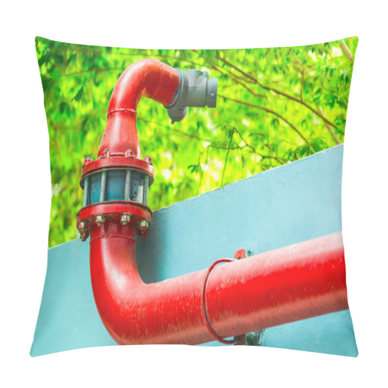 Personality  Red Fire Pumps, Fire Department Connector, Fire Hydrant, Hose Connection, Fire Fighting Equipment For Fire Fighter In Nature Used As Background. Pillow Covers