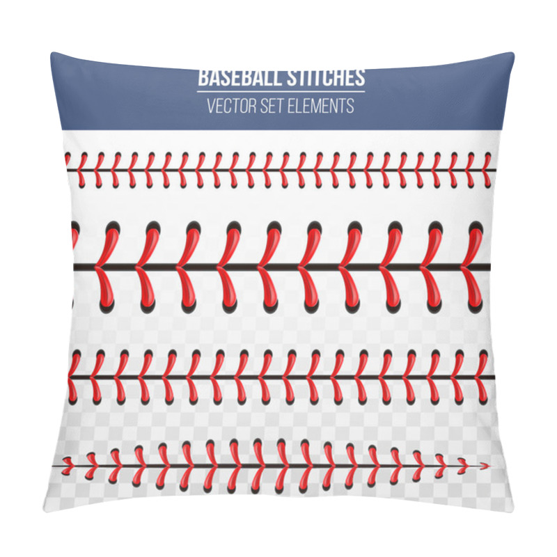 Personality  Creative Vector Illustration Of Sports Baseball Ball Stitches, Red Lace Seam Isolated On Transparent Background. Art Design Thread Decoration. Abstract Concept Graphic Element Pillow Covers