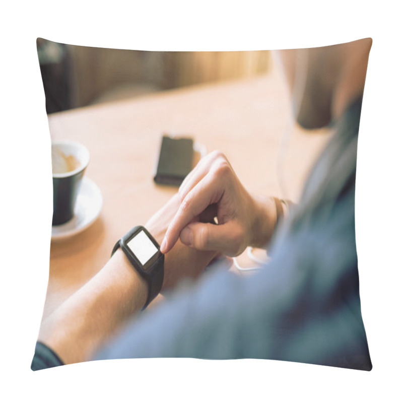 Personality  Checking His Smartwatch Pillow Covers