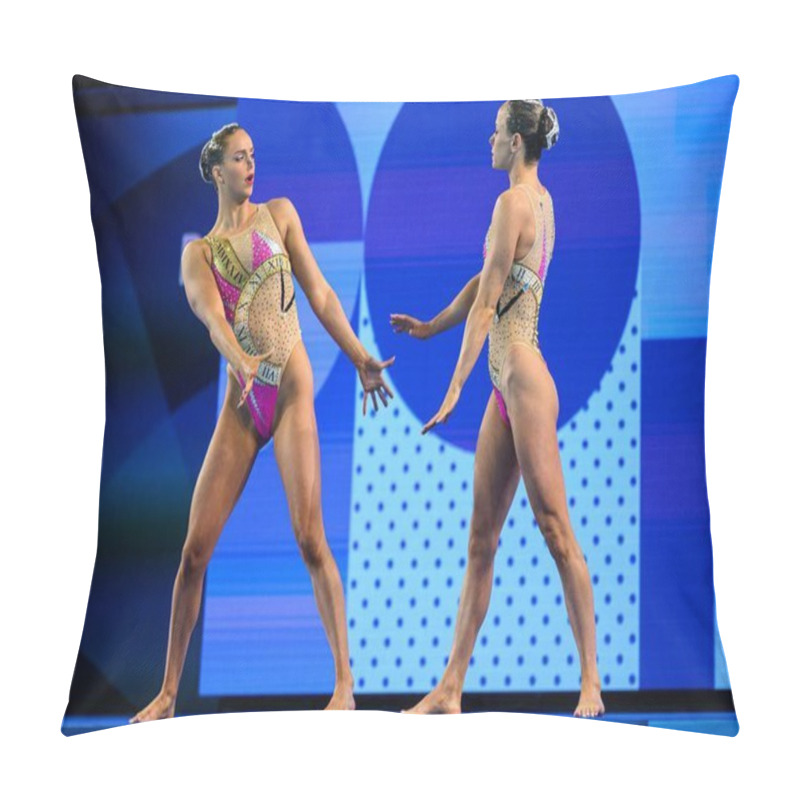 Personality  PARIS, FRANCE - 9 AUGUST, 2024: SHORTMAN Kate THORPE Isabelle, The Artistic Swimming, Duet, Technical Routine, Artistic Swimming, Duet, Technical Routine, The Paris 2024 Olympic Games At Aquatics Centre Pillow Covers