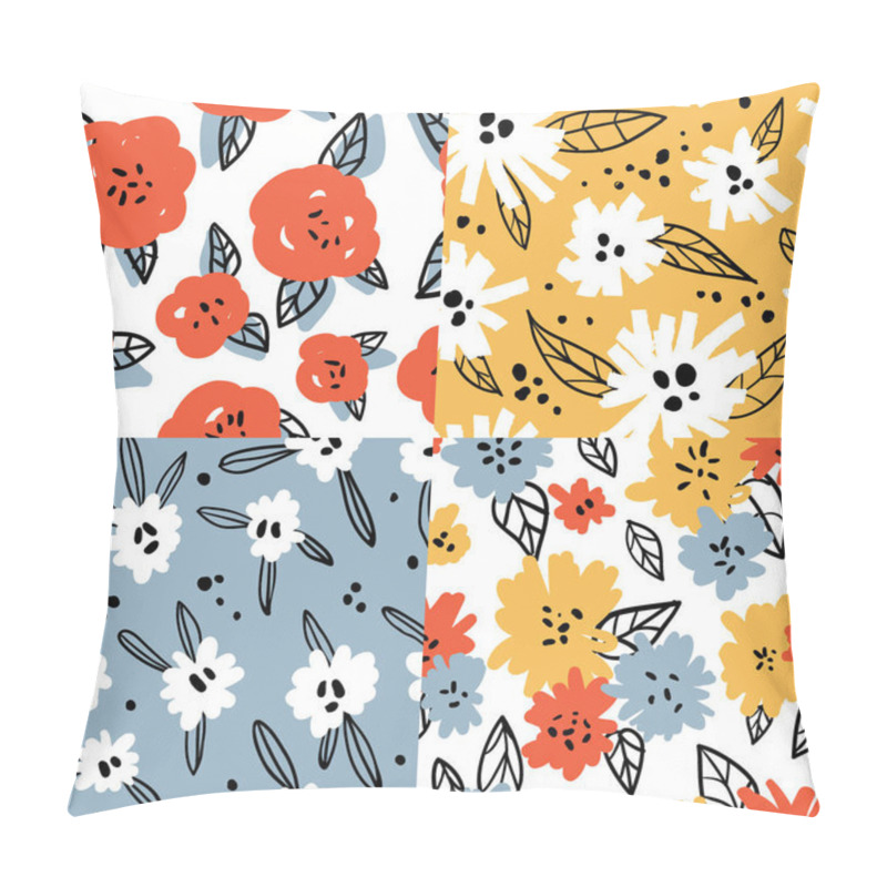 Personality  Set With Flower Graphic Seamless Patterns Pillow Covers