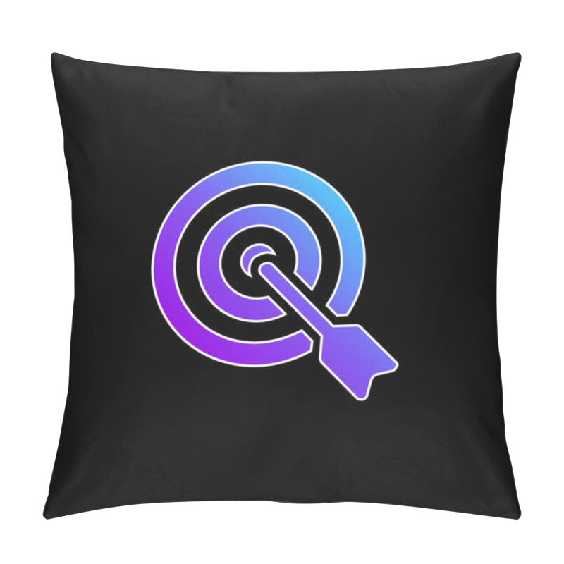 Personality  Arrow On Target Blue Gradient Vector Icon Pillow Covers