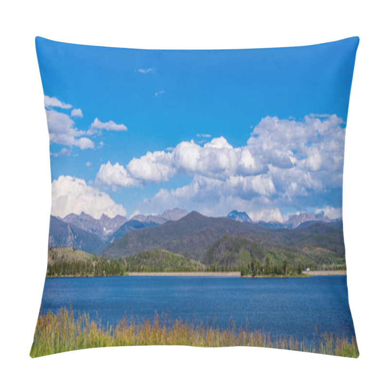 Personality  Picturesque Mountain Lake Of Grand Lake In The Rocky Mountains National Park, Colorado, USA. Beautiful Mountain Landscape In Summer. Family Vacation Spot In The USA Pillow Covers