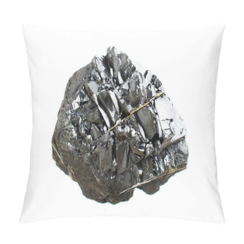 Personality  Anthracite Hard Coal With Pyrite Blots On A White Background Pillow Covers