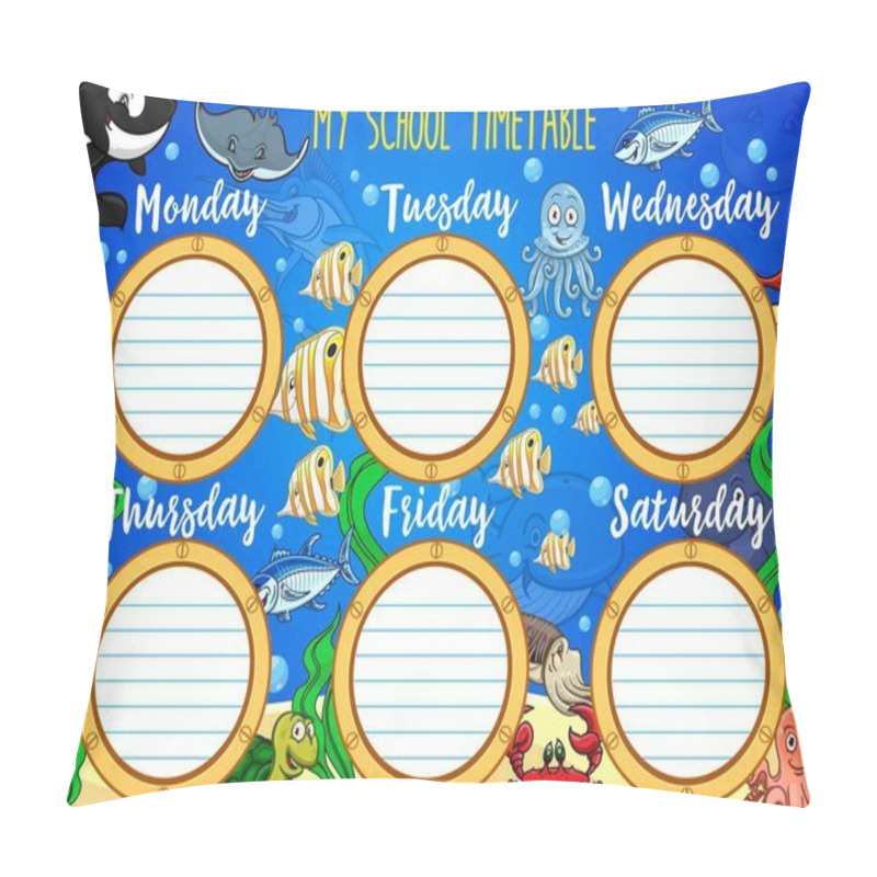 Personality  School Timetable, Cartoon Underwater Ship Window Pillow Covers