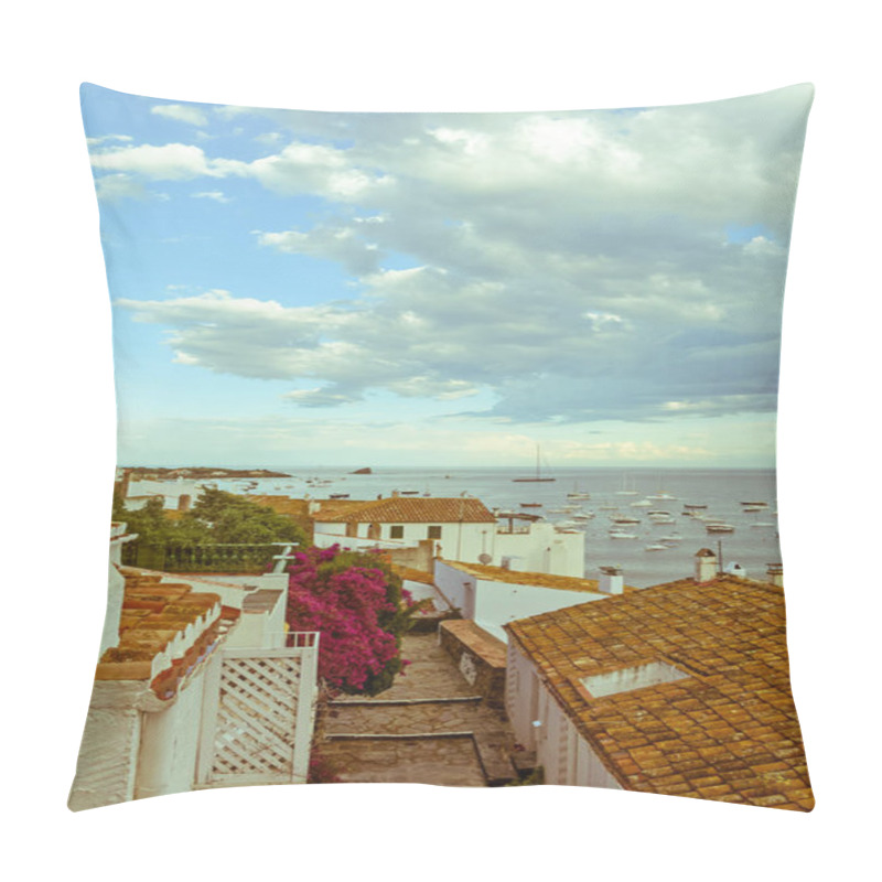 Personality  Panoramic View Of Cadaques On Mediterranean Seaside, Spain Pillow Covers