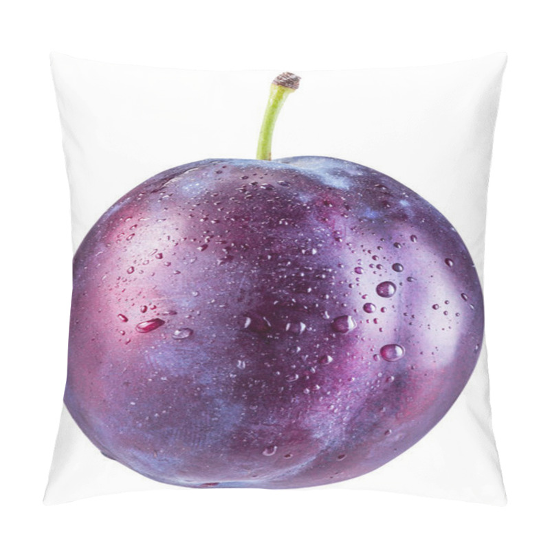 Personality  Plum With Water Drops. File Contains Clipping Path. Pillow Covers