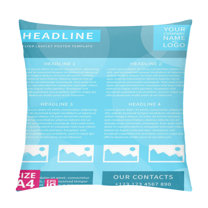 Personality  Flyer, Poster, Leaflet, Annual Report Pillow Covers