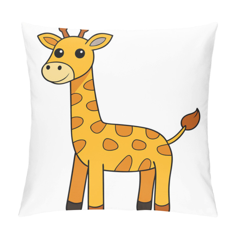 Personality  Giraffe Vector Illustration, Cartoon Clipart Character, Animal In Flat Style. Wild Animals, Pillow Covers