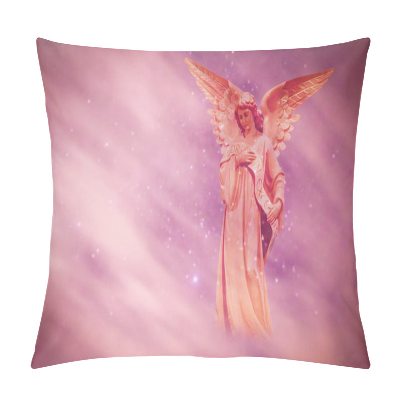 Personality  Angel In Heaven Over Purple Background Pillow Covers