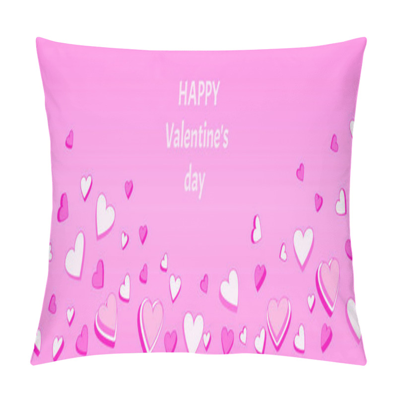 Personality  A Sweet And Playful Valentine's Day Background With Pink Layered Hearts On A Vibrant Pink Backdrop. Perfect For Greeting Cards, Love Notes, Banners, Or Romantic Designs. Pillow Covers