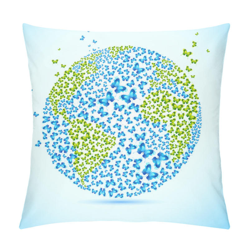 Personality  Earth With Butterfly Pillow Covers