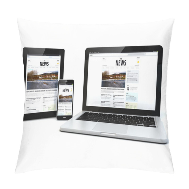 Personality  News On A Tablet, Laptop And Phone Pillow Covers