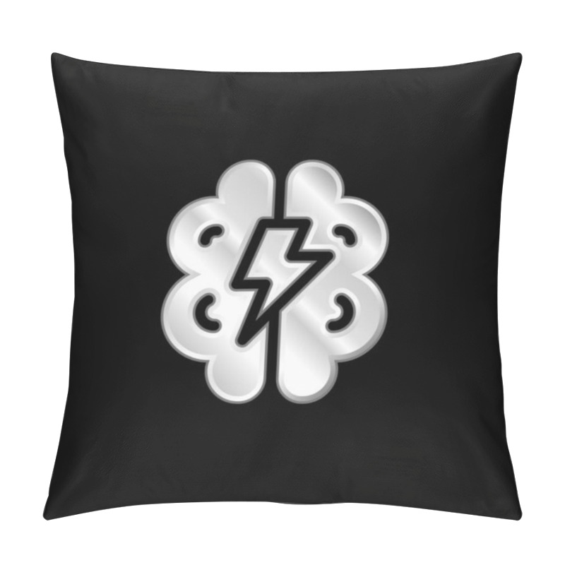 Personality  Brainstorming Silver Plated Metallic Icon Pillow Covers